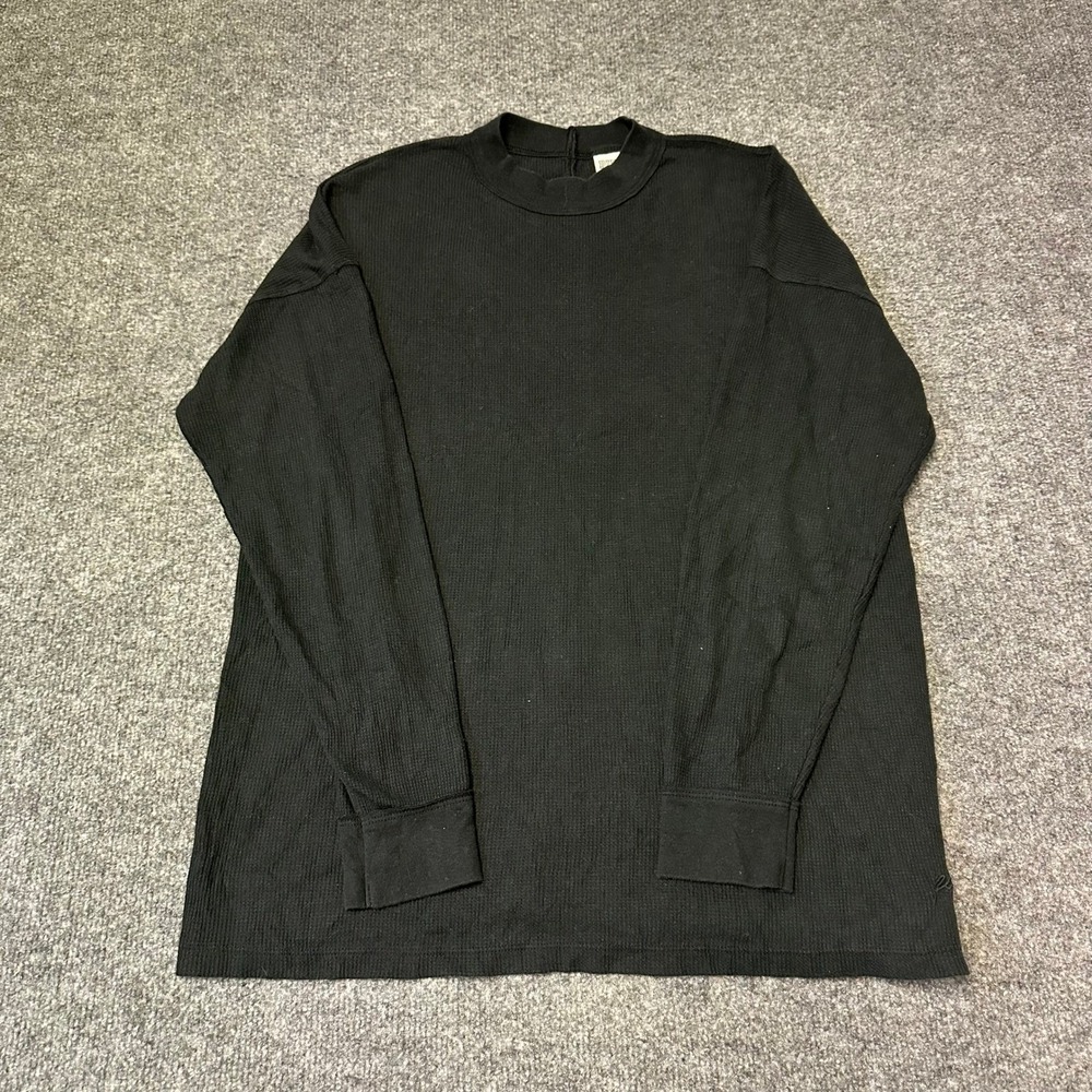 Pink Victoria's Secret Long Sleeve Shirt Womens XS Black Waffle Knit Mock Neck